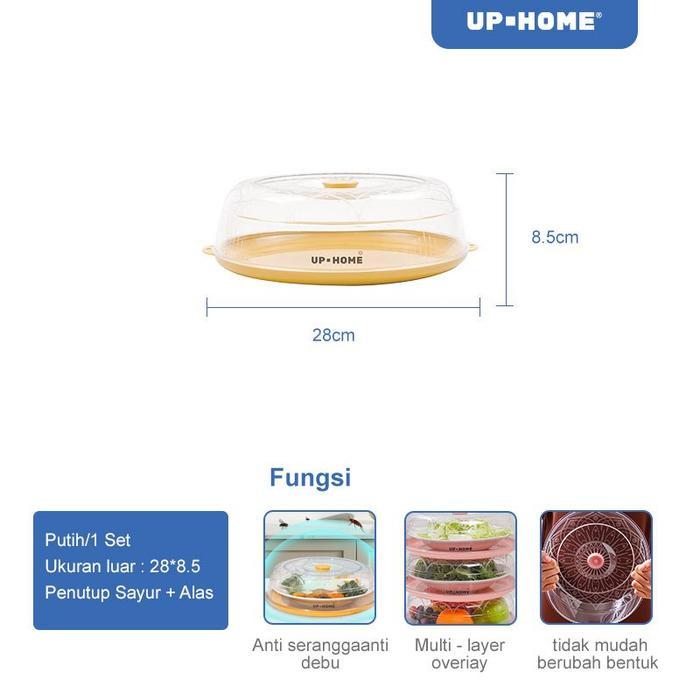 UPHOME Tudung Saji Susun Penutup Makanan Transparan Food Grade - Kuning - 1 Susun