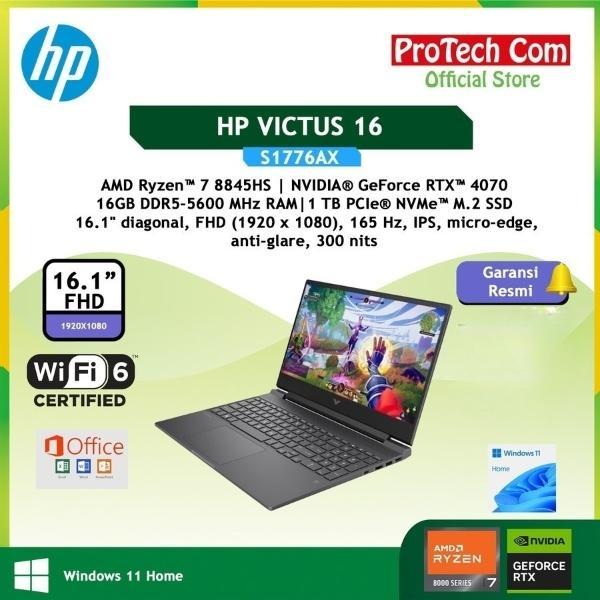 LAPTOP GAMING HP VICTUS 16-S1776AX 16-S1777AX 16-S1778AX RYZEN 7 8845HS 1TB RTX4070 16.1 FHD W11 OHS