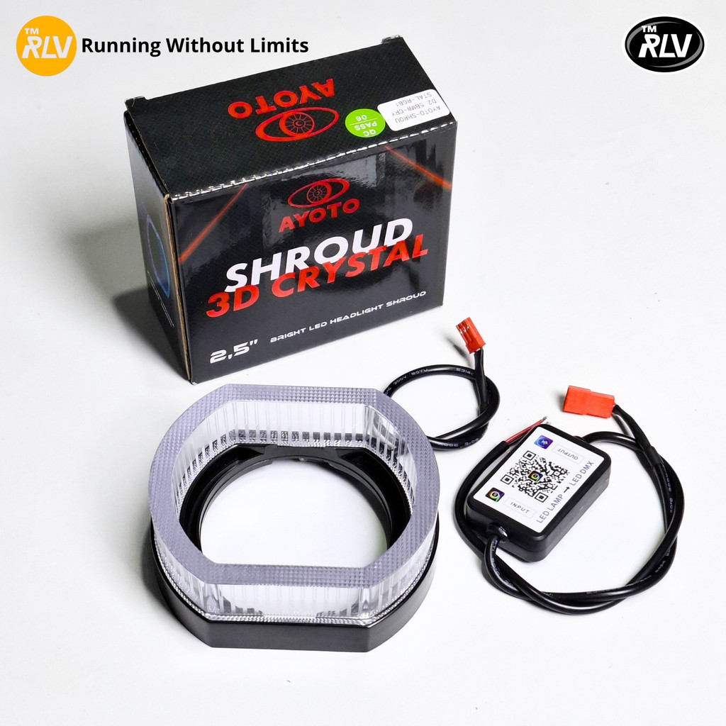 Shroud 3D Crystal Ayoto Untuk Biled 2.5inch RGB Premium - Ring Shroud BMW Bi LED
