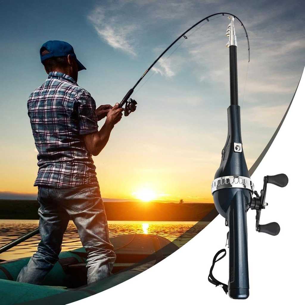 Joran Pancing Set Reel Joran Portable Telescopic Rod Pancingan Spinning Saku Mini Set Alat Pancing S