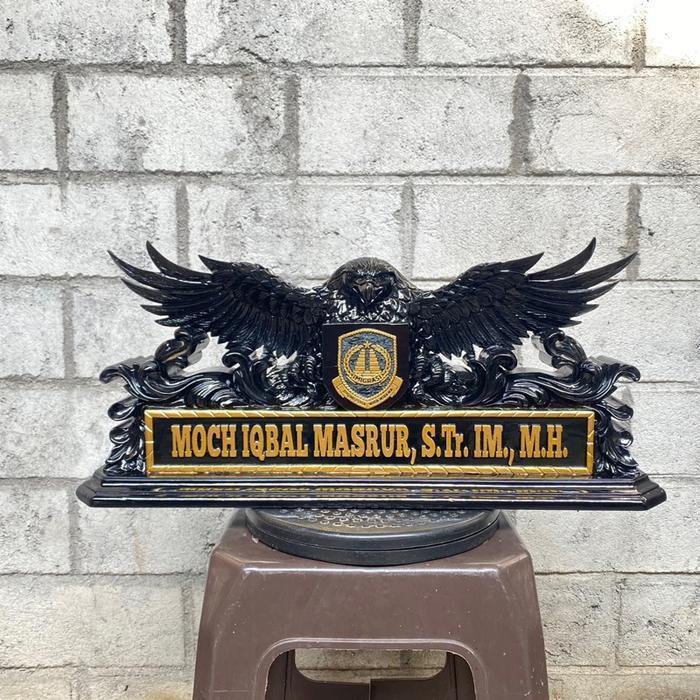 Papan nama meja kantor / papan nama meja ukiran / papan nama custom-leluhurart-
