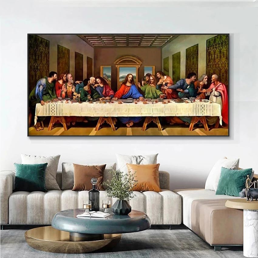 Diamond Painting 5D Full Round DIY Lukisan Berlian The Last Supper Kanvas Dekorasi Dinding Detail