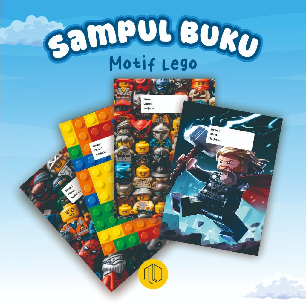 (ISI 10 PCS) Sampul Buku Motif Lego - Book Cover Aesthetic - Sampul Buku Estetik - Sampul Buku Aesth