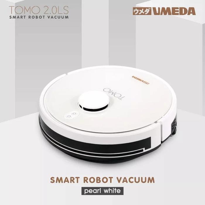 MEGA SALE Umeda Tomo R2 / Tomo 2.0LS Robot Vacuum Cleaner Sapu dan Pel - Tomo 2.0LS White