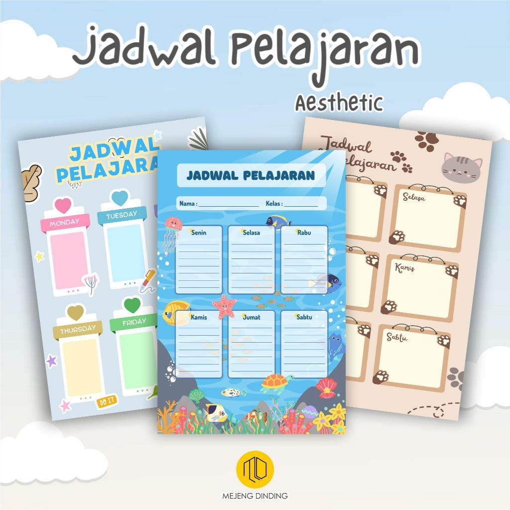 JADWAL PELAJARAN CUSTOM / JADWAL PELAJARAN AESTHETIC / schedule board aesthetic / JADWAL PELAJARAN /