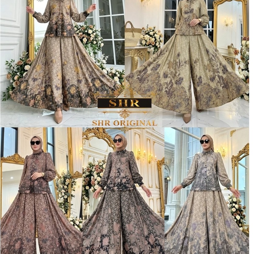 "BY SHR ORI NEW" READY SETELAN KULOT MAHADEWI SATIN SUTRA BATIK BY SHR ORI
