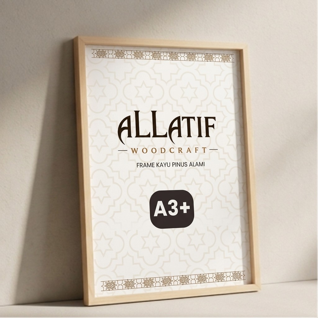 Frame Poster A3+ 32.5 x 48 cm A3 plus - Bingkai Kayu Pinus Natural - Pigura Figura