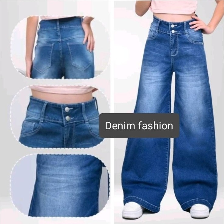 CELANA JEANS KULOT KANCING 2 / SKENA JEANS KANCING 2 / GOMBRONG JEANS KANCING 2 / LOOSE PANTS JEANS 
