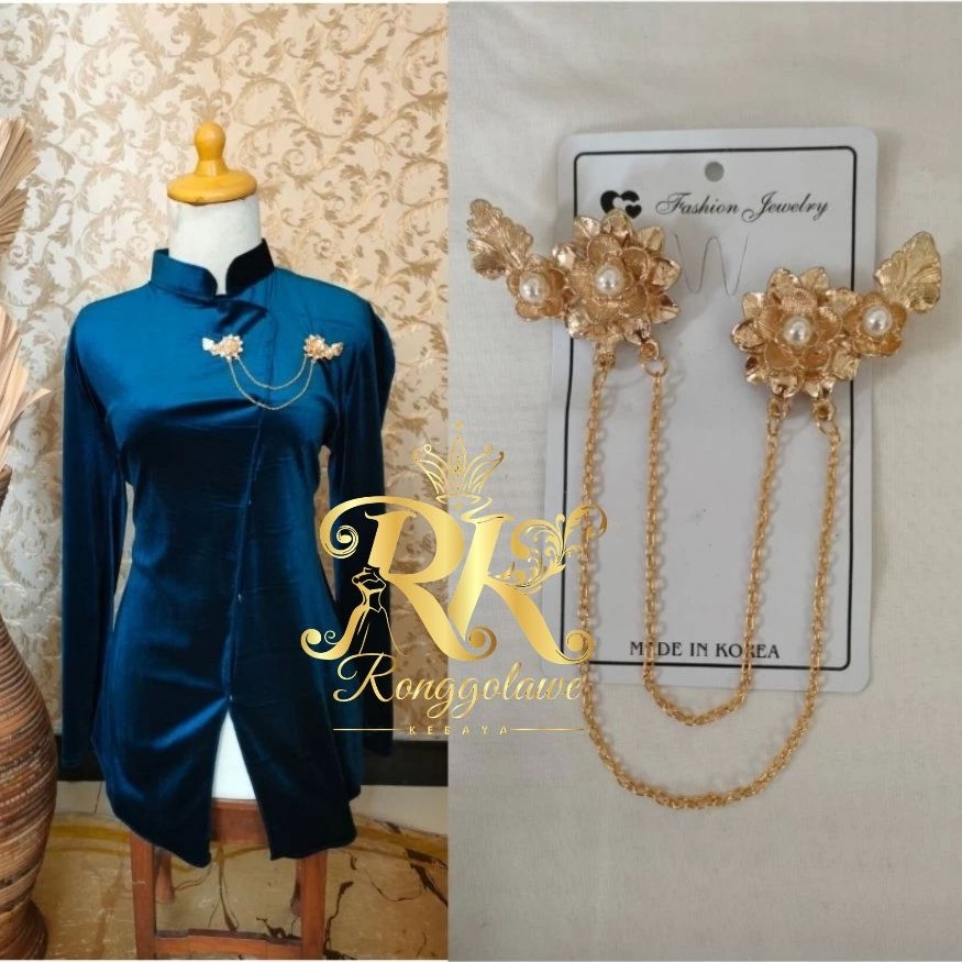 Bross Rantai Kebaya Bunga//Bross Kebaya Mewah//Bross Rantai Kebaya Janggan