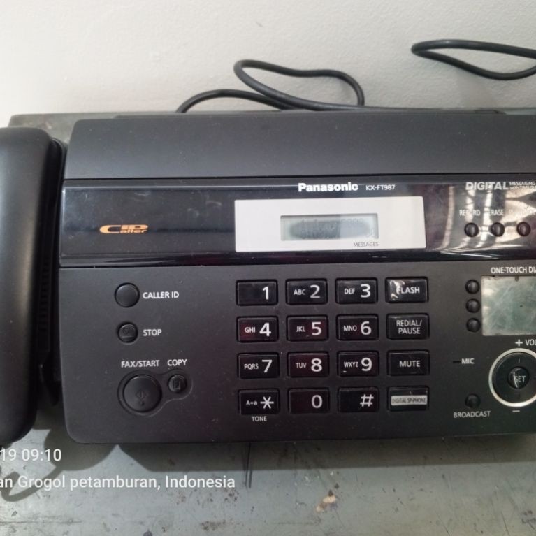 Mesin Fax Faximile Panasonic KX-FT987 Second Bekas Original Thermal Paper Auto Cutter Digital Answer