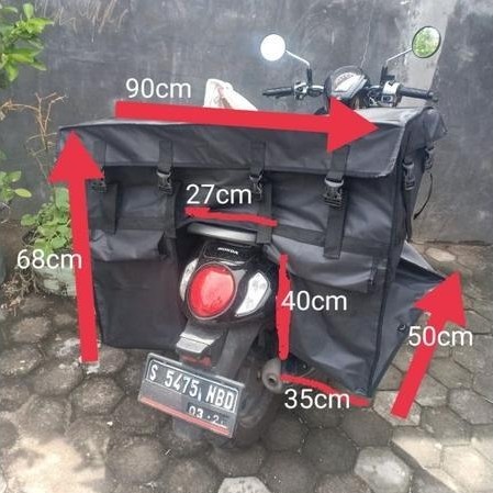 100% AMAN TOPS Tas Motor Anti Air Tebal Kuat Tas Obrok Pos Keranjang Motor Jumbo