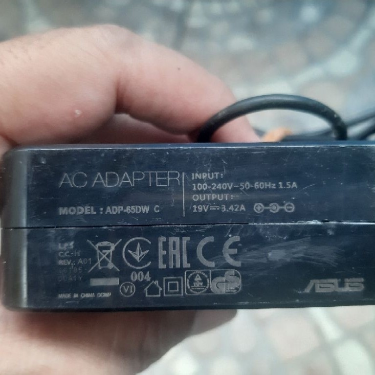 Charger Adaptor Cas ASUS 19V 3,42A Colokan Besar Ori Bawaan Laptop