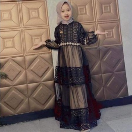 RECOMMENDED Gamis Brukat Ohc Shanum untuk anak perempuan umur 3-15 tahun