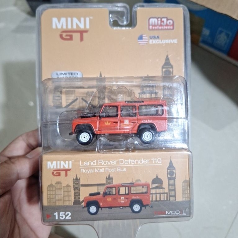 MINI GT 152 LAND ROVER DEFENDER 110 ROYAL MAIL POST BUS BLISTER