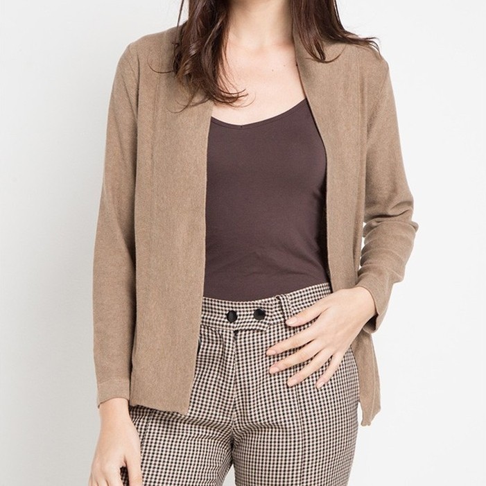 (KATUSAID) Noir Sur Blanc Tyrol Cardigan Brown Melange