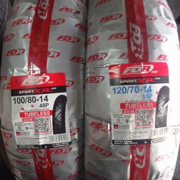 Ban luar tubeless sepeda motor Honda PCX 150 : FDR Sport XR 100/8014, 120/7014