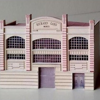 (Mainan Kertas) DIY Papercraft Pola Diorama Gedung Richard Ganz