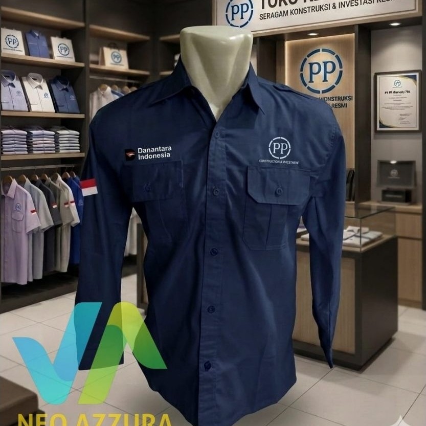 kemeja PT PP Terbaru Seragam Kerja PT PP