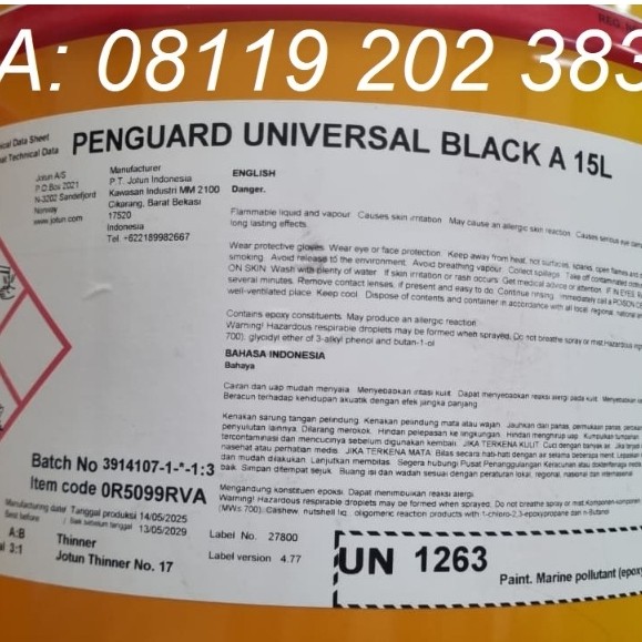 Jotun Penguard Universal black 20L set, cat epoxy tahan karat Jotun Paint