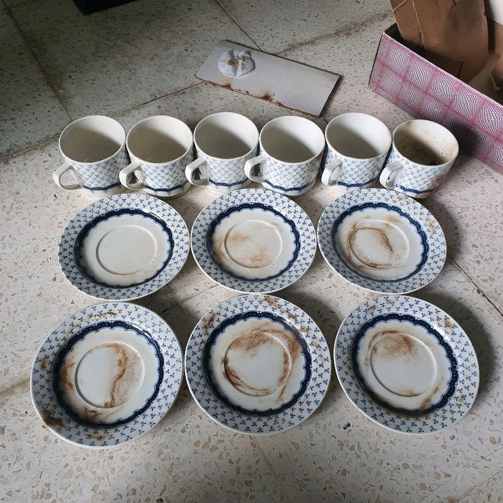 set cangkir piring tatakan  kopi teh coffee tea akura lawas jadul vintage