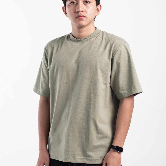 Lunyx Studio - Cotton Rocky 16s Kaos polos Oversize Sage Green