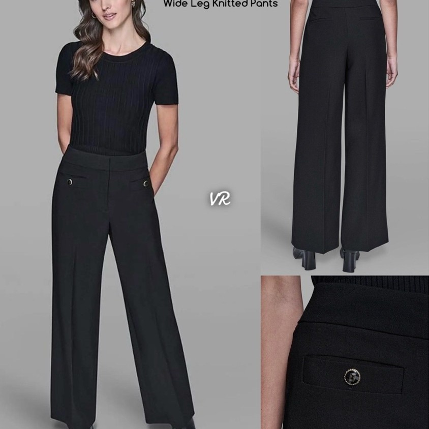 [ KL 50 ] CELANA KULOT HITAM KARL WIDE LEG BLACK PANTS