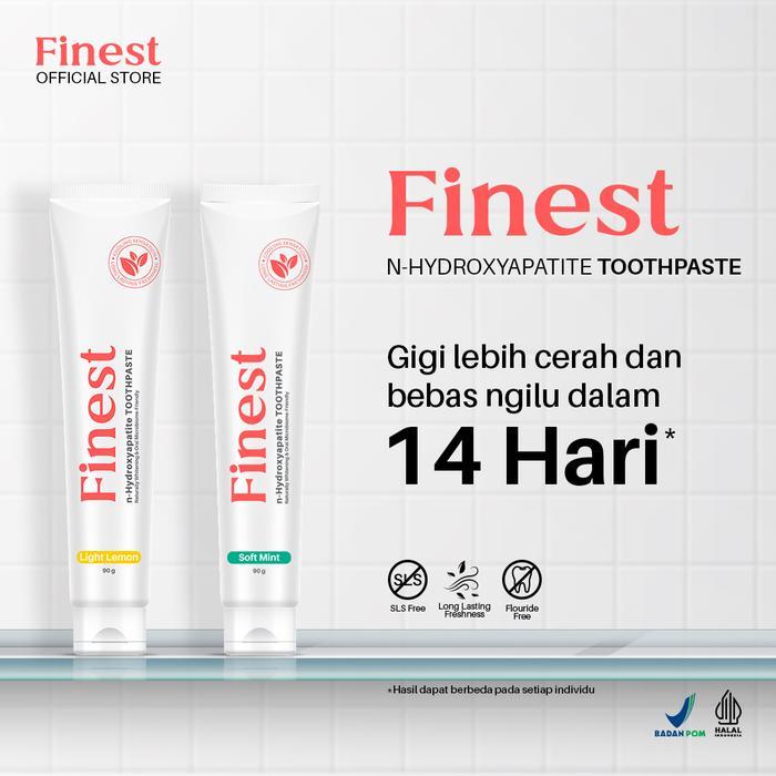 Finest Toothpaste 90 gr – Pasta Gigi Premium Nano Hydroxyapatite - Light Lemon