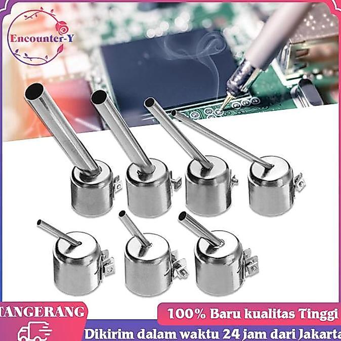 IDSTORE 7pcs Hot Air Heat Gun Blower Nozzle Stainless Air Blow Gun Nozzle Tip Ujung Universal Hot Ai