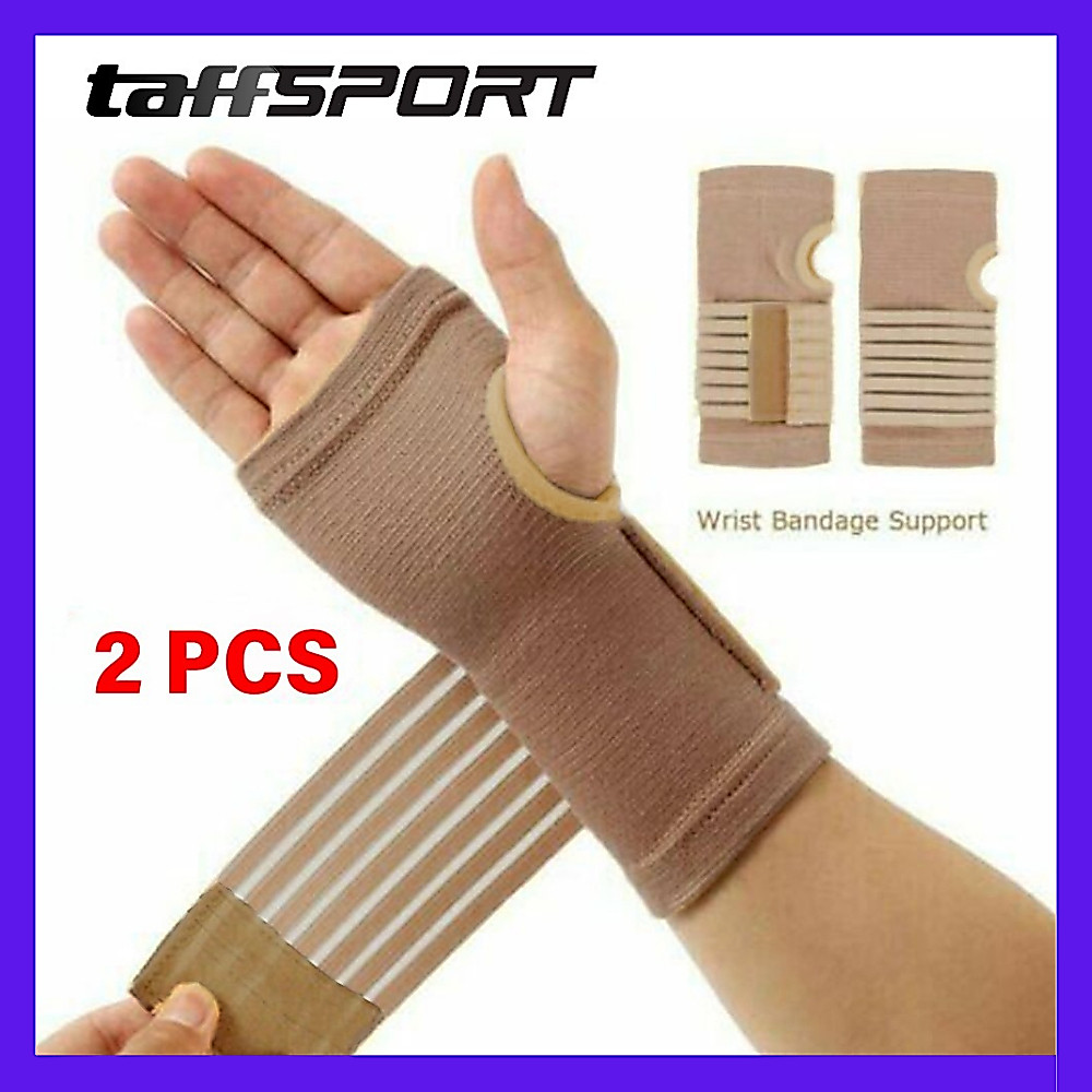 TaffSPORT Pelindung Pergelangan Tangan Wrist Support Gym Fitness 2 PCS - FO-2 - Khaki
