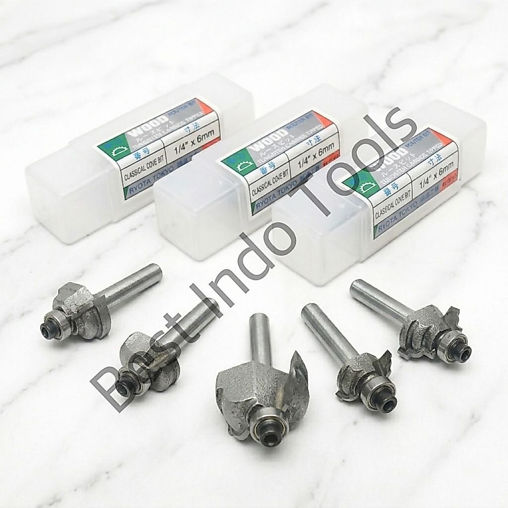 MATA CLASSICAL COVE BITS 1/4" X 3 5 6 8 MM // 1/8" 3/16" 1/4" 5/16" INCI INCH MATA KAYU ROUTER BIT W