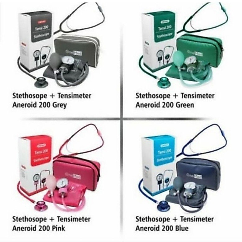 Original Tensimeter Aneroid Onemed + Stetoskop Onemed Exp Baru