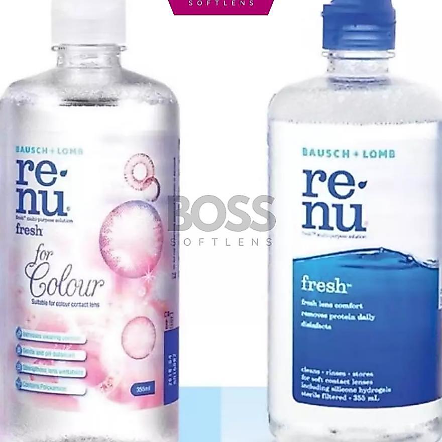 (Bisa Cod) Air Softlens Renu Colour & Renu Fresh 355Ml / Cairan Softlens Bausch Lomb Renu Colour & F