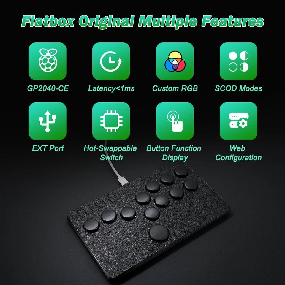 Flatbox Stickless Arcade Stick Controller For PC Pico Mini Style Hot SWAP Kailh Hitbox Fightstick Fo
