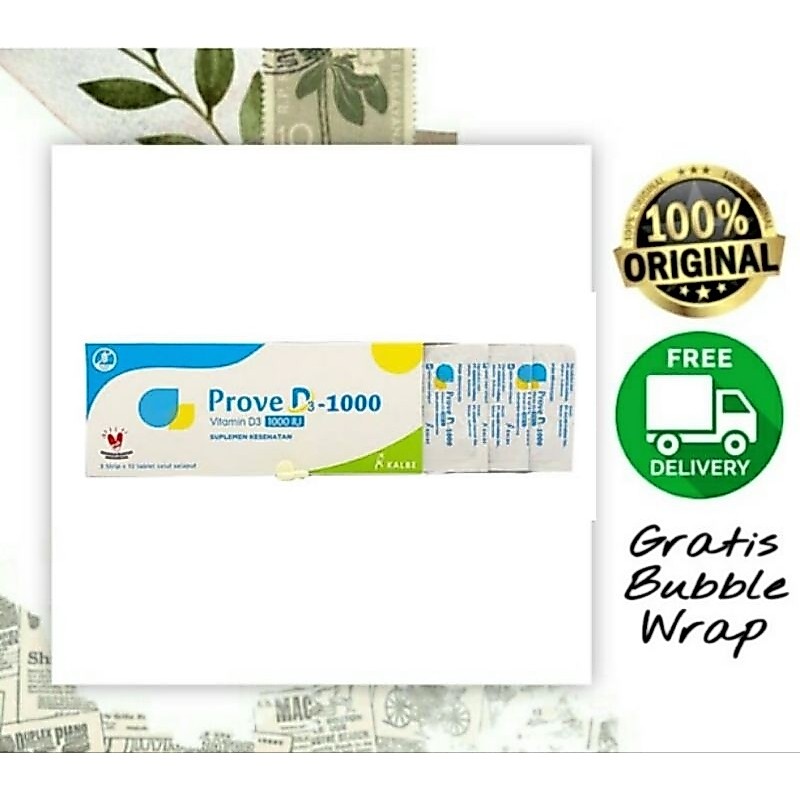 Prove D3 1000 iu 10 tablet kunyah / Vitamin D3 1000 iu per strip