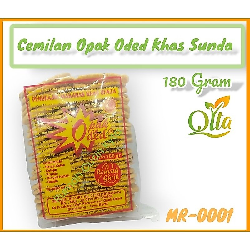 Oded Opak Ketan Bakar Sumedang Makanan Cemilan Khas Sunda Renyah Gurih 180 Gram