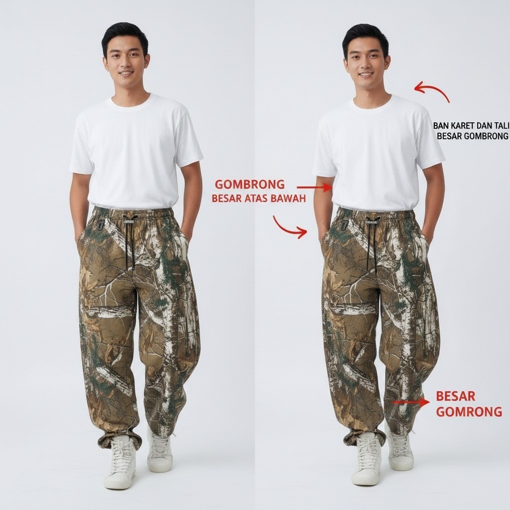 Outdoor SPORTS PANTS Celana Leopard Celana Baggy Pants Reflektif Y2K Celana Panjang Unisex Training 