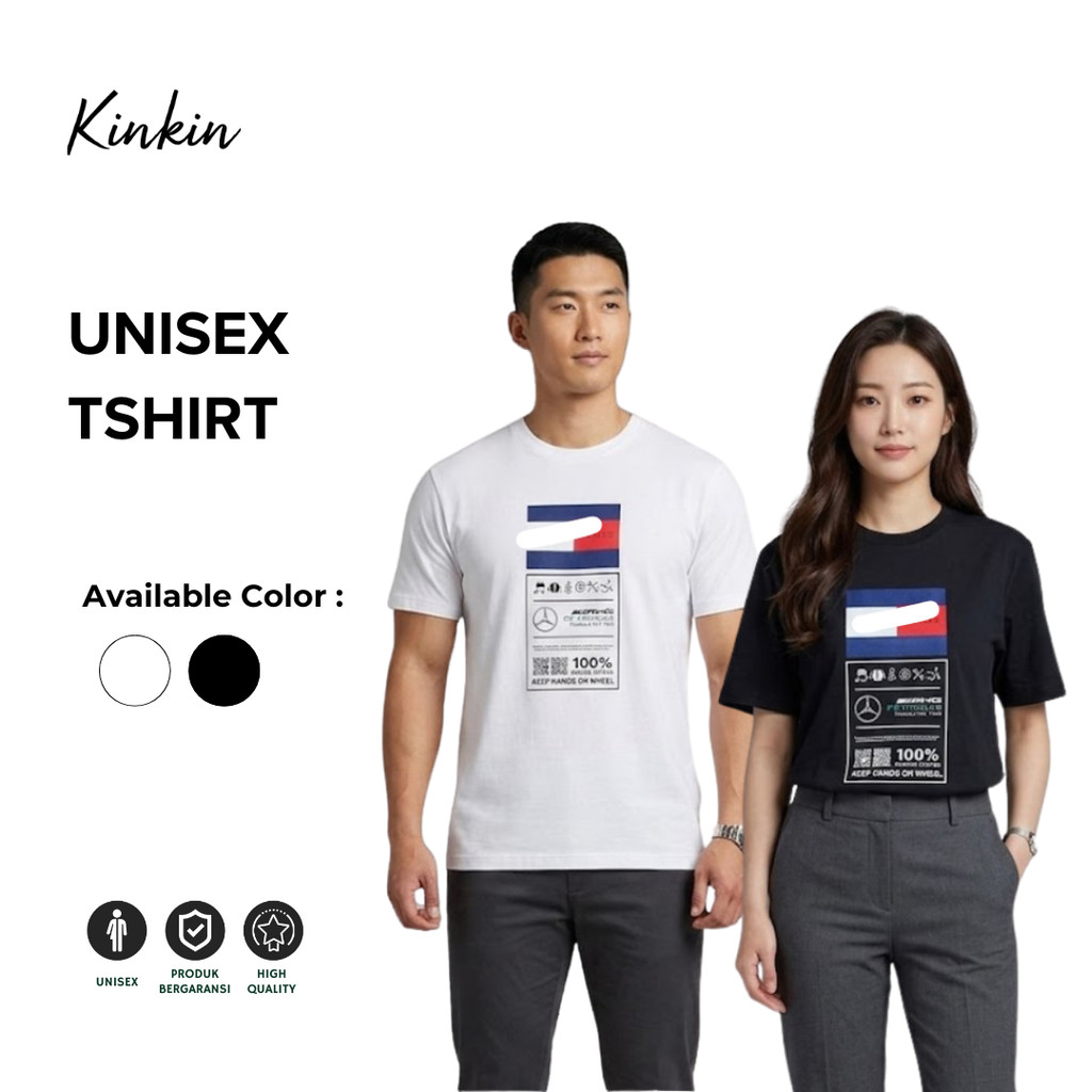Kaos Tommy Lengan Pendek Unisex Pria Wanita Bahan Katun