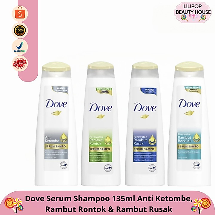 Dove Serum Shampoo Anti Ketombe, Rambut Rontok & Rambut Rusak