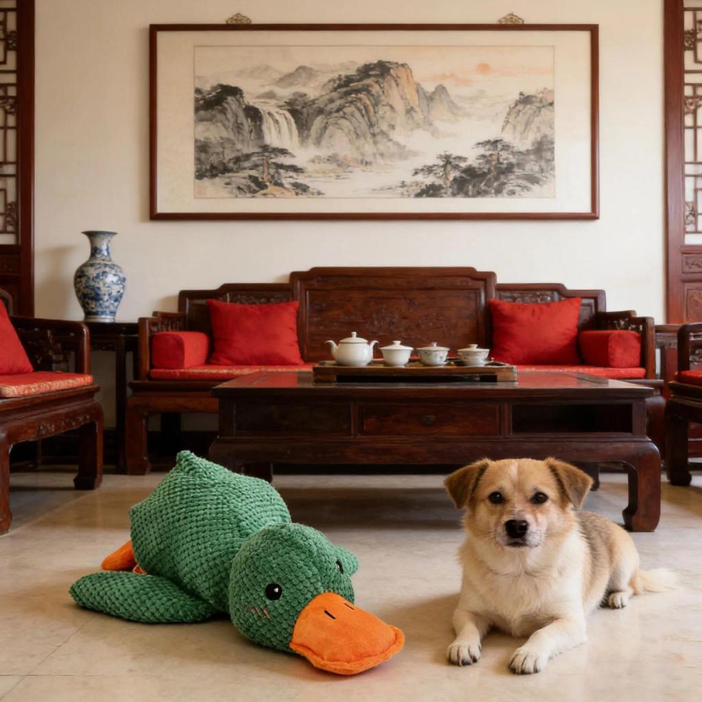 Interactive Squeaky Dog ew Toy Dog Plush Toys To Keep Them Busy with Soft Fabric Yet Tough Quack Duc