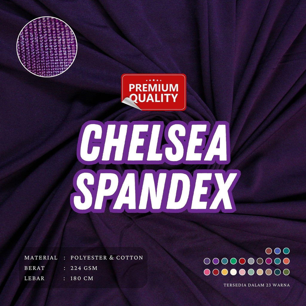 KAIN KAOS CHELSEA SPANDEX POLYESTER PREMIUM UNTUK HOODIE SWEATER SPORTWEAR