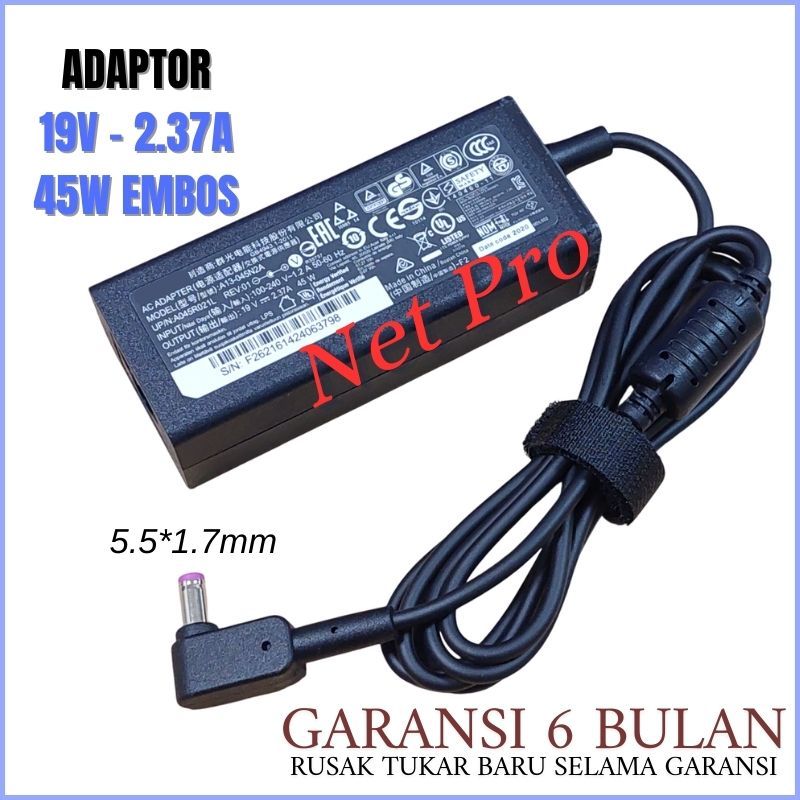 Adaptor Charger Acer Aspire 3 A314-32 A314-32-C3X0 45W Embos -NPRO