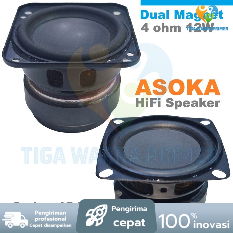 HIFI Mini Speaker Asoka High Power mid-woofer super low bass magnet tebal