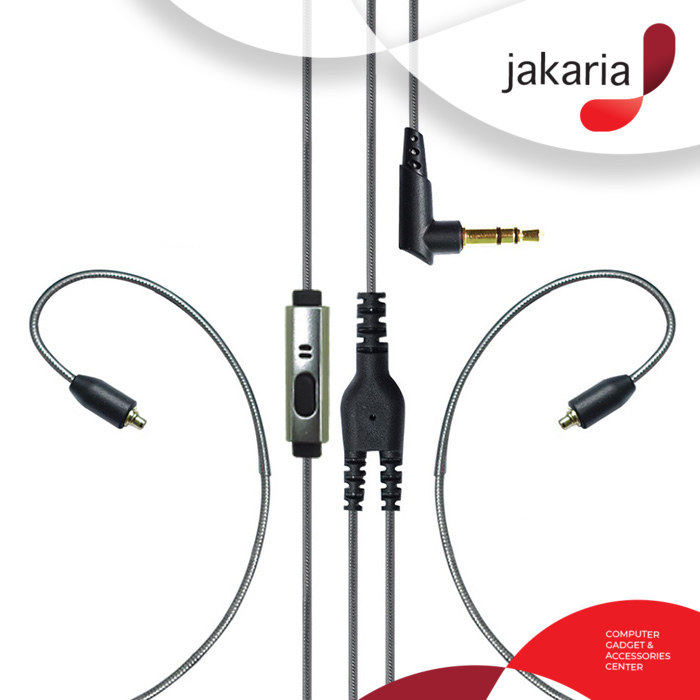 BASIC Kabel IEM Pin MMCX Mic Cable untuk Shure, Phi Audio, Basic IE-300 Control Talk