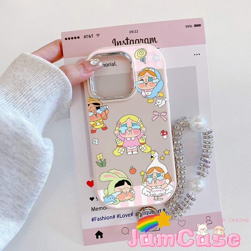 case VIVO Kartun bayi menangis dengan rantai Casing ponsel cocok untuk VIVO Y02 Y15S Y02S Y17 Y93NON