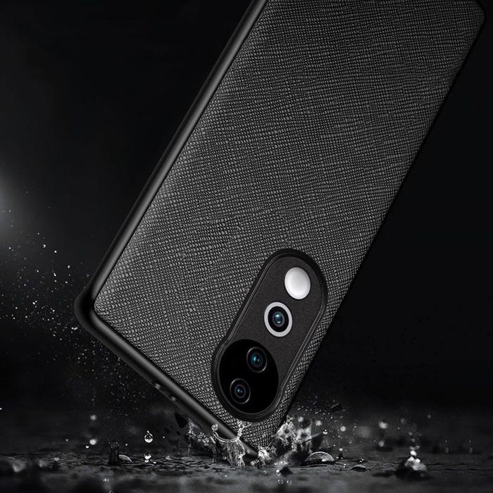 PELINDUNG HP ORIGINAL CASE FOR VIVO V40 / V40 PRO 5G SOFTCASE CANVAS CROSS PATTERN - BLACK