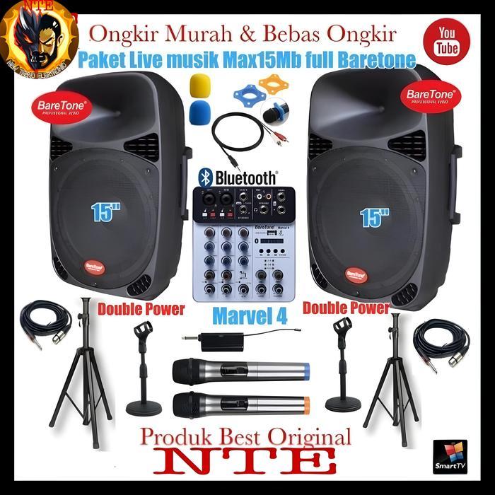 Paket Sound sound system 15inch Double Power Full Mixer Live musik