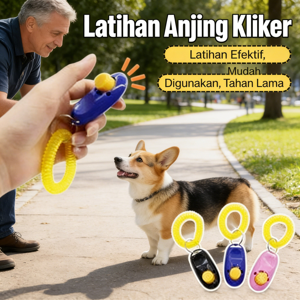 Kucing anjing hewan Pet clicker training clicker peluit dog cat latihan