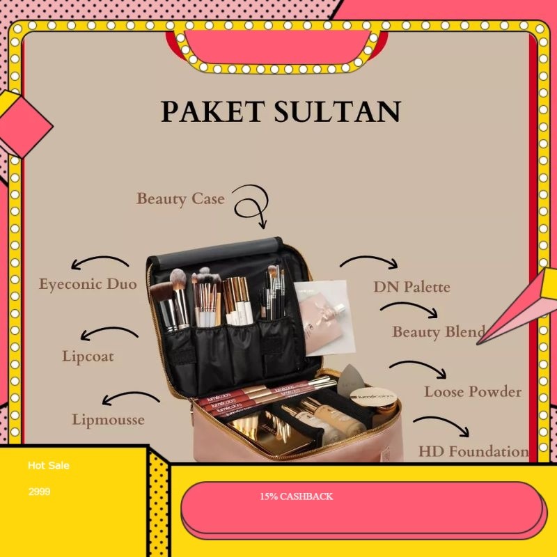Paket Make Up Kosmetik Lengkap Lumecolors FREE Cosmetic Bag
