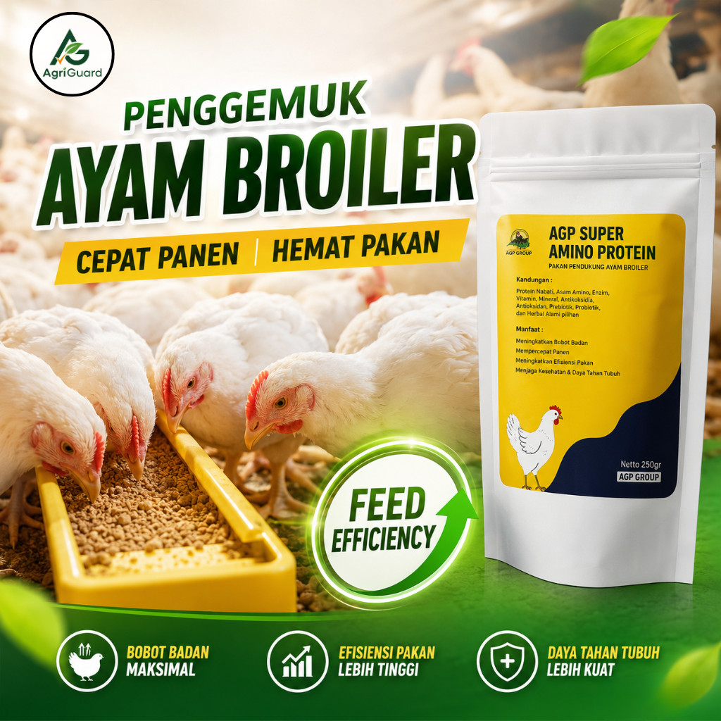 AGP New Generation Penggemuk Ayam Broiler, Pemacu Pertumbuhan Ayam Pedaging Cepat Besar