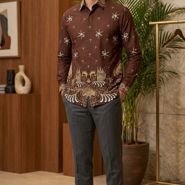 kain bahan Baju batik minang  Mahogani
